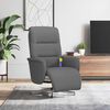vidaXL Sill&oacute;n reclinable de masaje con reposapi&eacute;s tela gris oscuro