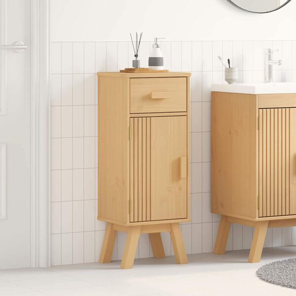 vidaXL Mueble de Cuarto de Ba&ntilde;o con caj&oacute;n Olden Marr&oacute;n 35 x 30 x 90 cm
