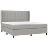 vidaXL Cama box spring con colch&oacute;n tela gris claro 180x200 cm