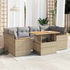 vidaXL Set sofás jardín y cojines 6 pzas ratán sintético acacia beige