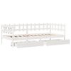 vidaXL Sofá cama con cajones madera maciza de pino blanca 90x190 cm