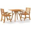 vidaXL Juego de comedor de jard&iacute;n 3 piezas madera maciza de acacia