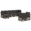 vidaXL Conjunto de sof&aacute;s de jard&iacute;n 9 pcs Gris rat&aacute;n sint&eacute;tico