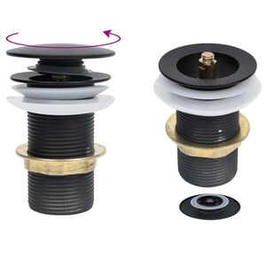 vidaXL Desag&uuml;e empuje sin funci&oacute;n desbordamiento negro 6,4x6,4x9,1 cm