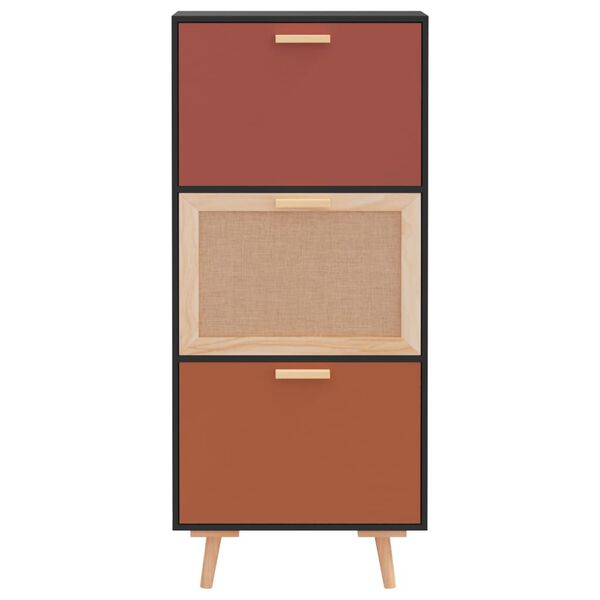 vidaXL Mueble zapatero madera contrachapada negro 52x25x120 cm