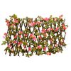 vidaXL Enrejado valla expansible de hiedra artificial rosa 180x20 cm