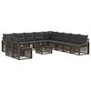 vidaXL Conjunto de sof&aacute;s de jard&iacute;n 12 uds. Gris rat&aacute;n sint&eacute;tico