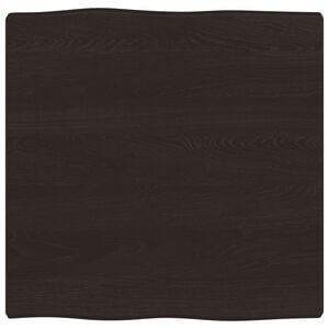 vidaXL Tablero mesa madera tratada borde vivo marr&oacute;n 60x60x(2-4) cm