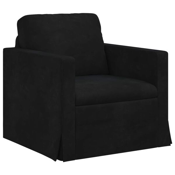 vidaXL Sof&aacute; 2 pcs Negro 198 x 78 x 80 cm Terciopelo