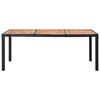 vidaXL Set comedor jardín 9 pzas ratán sintético y madera acacia negro
