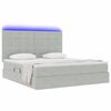 vidaXL Cama con almacenamiento y LED con LED Gris Claro 160 x 200 cm