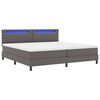vidaXL Cama tipo Box Spring Gris 200 x 200 cm Cuero sint&eacute;tico