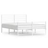 vidaXL Estructura cama sin colch&oacute;n con estribo metal blanco 135x190 cm