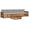 vidaXL Conjunto de sof&aacute;s de exterior 5 uds. Natural y Gris Claro
