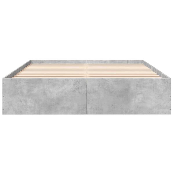 vidaXL Estructura de cama madera de ingenier&iacute;a gris hormig&oacute;n 150x200cm