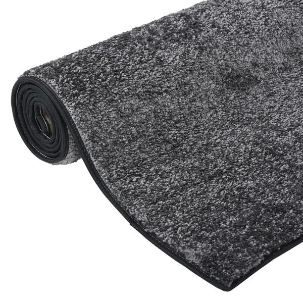 vidaXL Alfombra de pelo suave antideslizante gris 57x150 cm