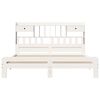 vidaXL Cama con estantería sin colchón madera maciza blanca 180x200 cm