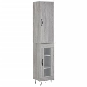 vidaXL Aparador alto madera contrachapada gris Sonoma 34,5x34x180 cm