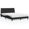 vidaXL Cama con colch&oacute;n Hanko terciopelo negro 140x190 cm