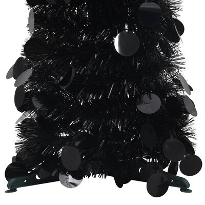 vidaXL Árbol de Navidad artificial emergente PET negro 150 cm