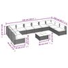 vidaXL Set muebles de jard&iacute;n 11 pzas y cojines rat&aacute;n sint&eacute;tico negro
