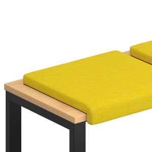 vidaXL Coj&iacute;n de banco 4 uds. Tela Amarillo Claro Profundidad 35 cm