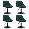 vidaXL Sillas de comedor giratorias 4 uds terciopelo verde oscuro