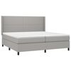 vidaXL Cama box spring con colch&oacute;n tela gris claro 200x200 cm