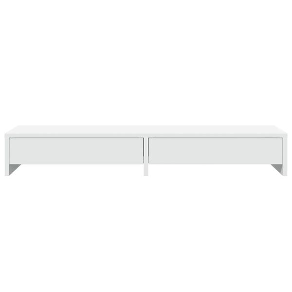 vidaXL Soporte para monitor con cajones blanco 100x27x15 cm madera de ingenier&iacute;a