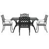 vidaXL Conjunto de Comedor de Jard&iacute;n 5 pcs Negro Aluminio