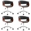 vidaXL Sillas de comedor giratorias 4 uds tela gris