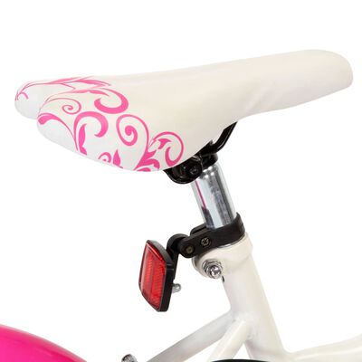 vidaXL Bicicleta para niños 18 pulgadas rosa y blanco