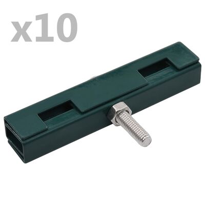 vidaXL Conector de alfombra en U para jardín 10 sets verde