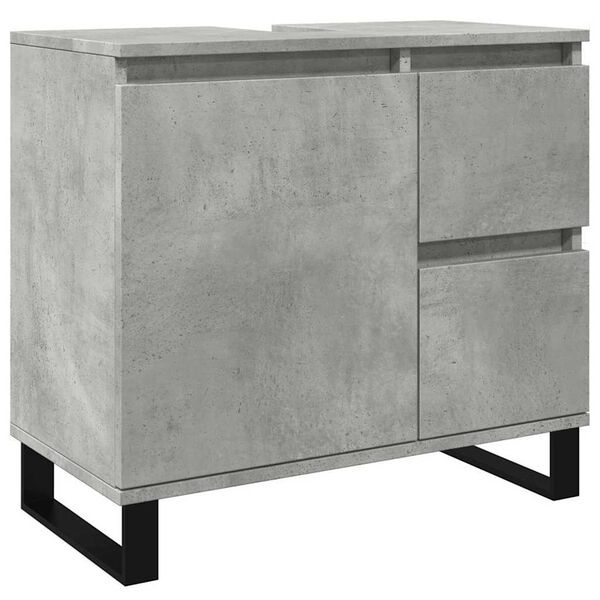 vidaXL Mueble de lavabo madera ingenier&iacute;a gris hormig&oacute;n 65x33x60 cm