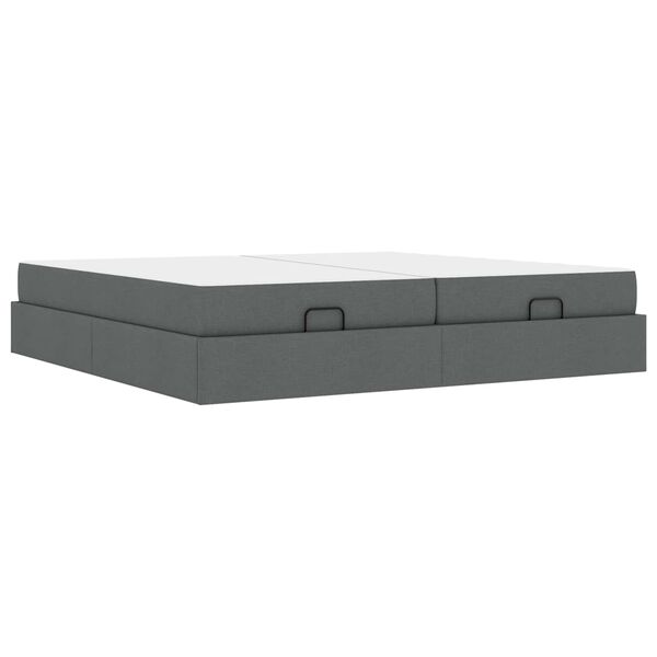vidaXL Estructura de cama con colch&oacute;n 2 pcs Gris Tenue tela