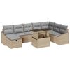 vidaXL Conjunto de sof&aacute; de jard&iacute;n 9 uds. rat&aacute;n sint&eacute;tico