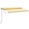 vidaXL Toldo autom&aacute;tico LED sensor de viento amarillo blanco 350x250cm