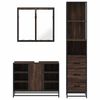 vidaXL Set de muebles baño 3 pzas madera contrachapada roble marrón