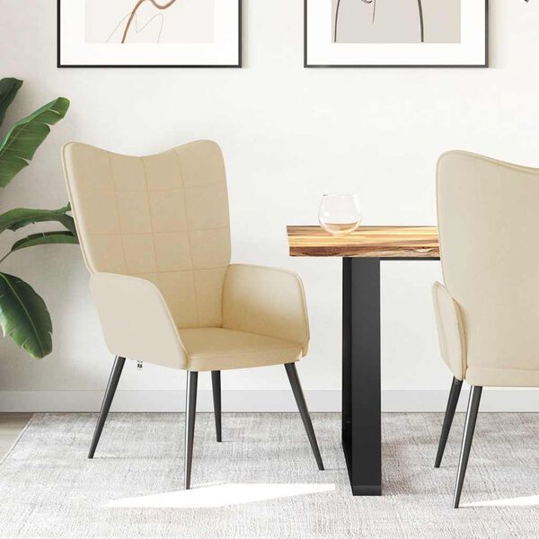 vidaXL Sill&oacute;n de relax de tela crema