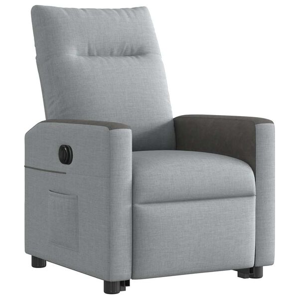 vidaXL Sillón eléctrico reclinable elevable de tela gris claro