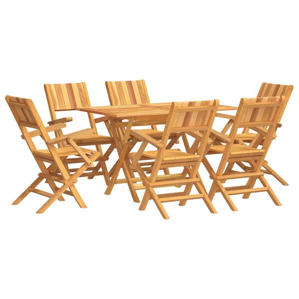 vidaXL Juego de comedor de jard&iacute;n 7 piezas madera maciza de teca