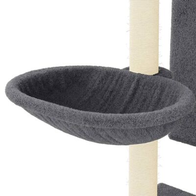vidaXL Rascador para gatos con postes de sisal gris oscuro 130,5 cm