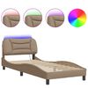vidaXL Estructura de cama con LED sin colch&oacute;n Hvar cappuccino 90x200 cm
