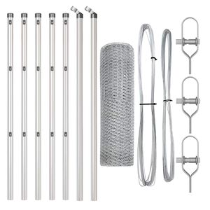 vidaXL Poste de Valla Plateado 10 x 0,6 m (malla de 25 mm) Acero