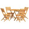 vidaXL Juego de comedor para jard&iacute;n 5 piezas madera maciza de teca