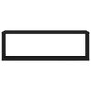 vidaXL Estantes cubo de pared 4 uds contrachapado negro 80x15x26,5 cm