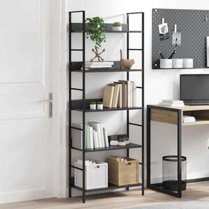 vidaXL Estanter&iacute;a de 5 niveles madera ingenier&iacute;a negro 60x27,6x158,5cm