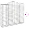vidaXL Cestas gaviones 11 uds forma de arco hierro 200x30x160/180 cm