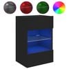 vidaXL Mueble de TV de pared con luces LED negro 40x30x60,5 cm