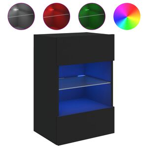 vidaXL Mueble de TV de pared con luces LED negro 40x30x60,5 cm